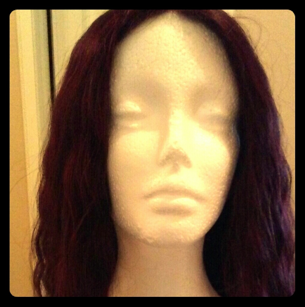 Beautiful Super Long Burgundy Synthetic Wig